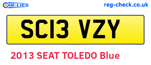 SC13VZY are the vehicle registration plates.