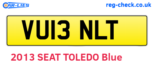 VU13NLT are the vehicle registration plates.