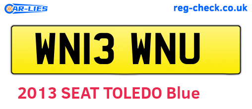WN13WNU are the vehicle registration plates.
