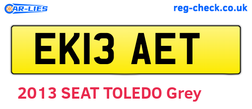 EK13AET are the vehicle registration plates.