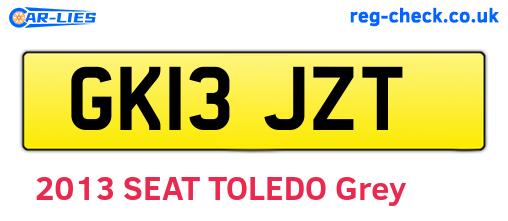GK13JZT are the vehicle registration plates.