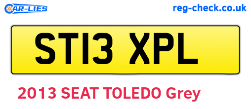ST13XPL are the vehicle registration plates.