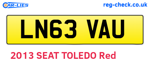 LN63VAU are the vehicle registration plates.
