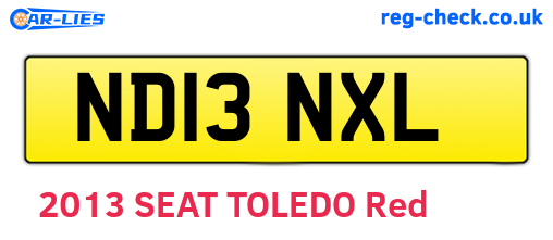 ND13NXL are the vehicle registration plates.