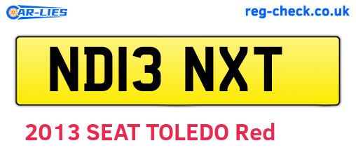 ND13NXT are the vehicle registration plates.