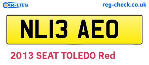NL13AEO are the vehicle registration plates.