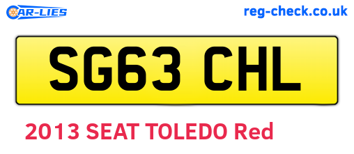 SG63CHL are the vehicle registration plates.
