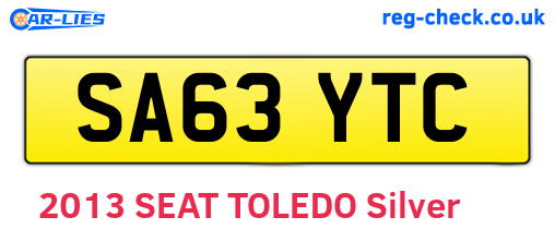 SA63YTC are the vehicle registration plates.
