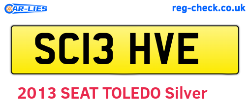 SC13HVE are the vehicle registration plates.