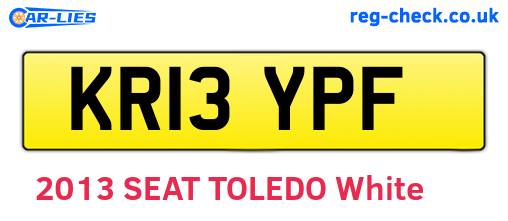 KR13YPF are the vehicle registration plates.