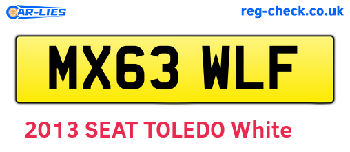 MX63WLF are the vehicle registration plates.