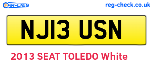 NJ13USN are the vehicle registration plates.
