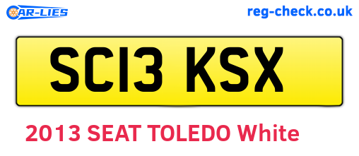 SC13KSX are the vehicle registration plates.
