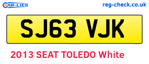 SJ63VJK are the vehicle registration plates.