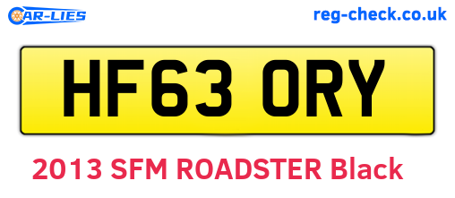 HF63ORY are the vehicle registration plates.