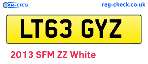 LT63GYZ are the vehicle registration plates.