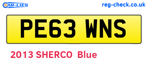 PE63WNS are the vehicle registration plates.