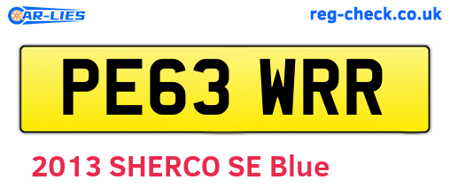 PE63WRR are the vehicle registration plates.