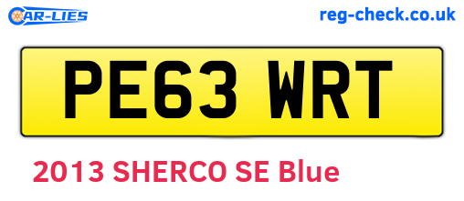 PE63WRT are the vehicle registration plates.