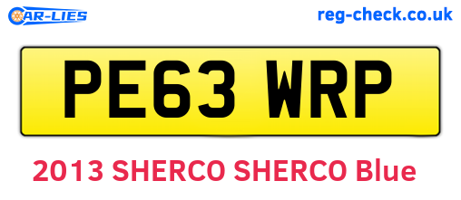 PE63WRP are the vehicle registration plates.