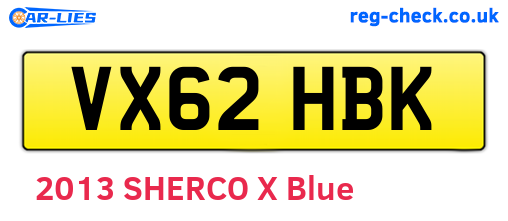 VX62HBK are the vehicle registration plates.