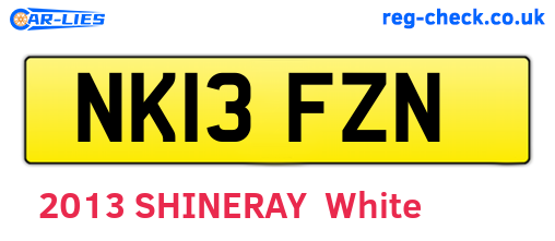 NK13FZN are the vehicle registration plates.