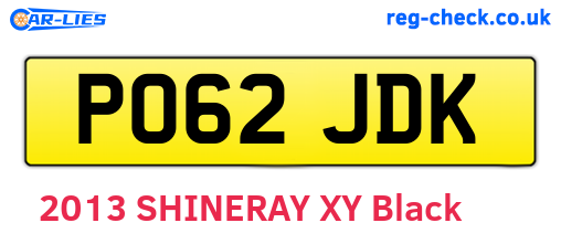 PO62JDK are the vehicle registration plates.