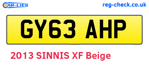 GY63AHP are the vehicle registration plates.