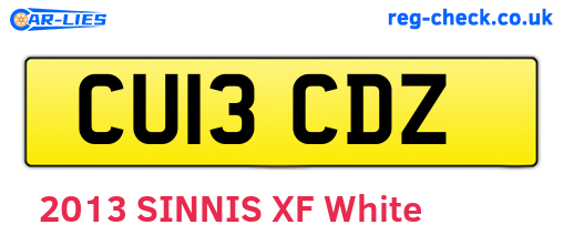 CU13CDZ are the vehicle registration plates.