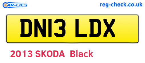 DN13LDX are the vehicle registration plates.