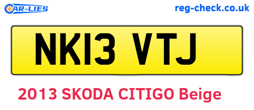 NK13VTJ are the vehicle registration plates.