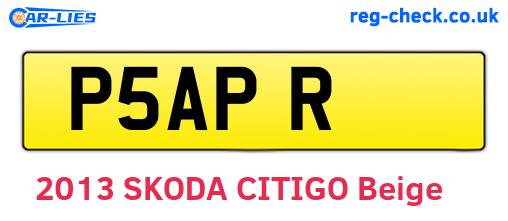 P5APR are the vehicle registration plates.