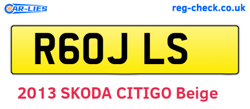 R60JLS are the vehicle registration plates.