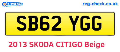SB62YGG are the vehicle registration plates.