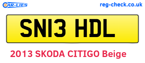 SN13HDL are the vehicle registration plates.