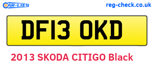 DF13OKD are the vehicle registration plates.