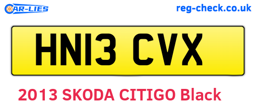 HN13CVX are the vehicle registration plates.