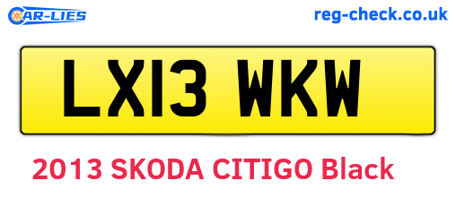 LX13WKW are the vehicle registration plates.