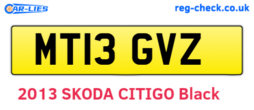 MT13GVZ are the vehicle registration plates.