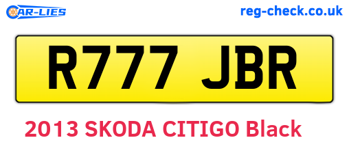 R777JBR are the vehicle registration plates.