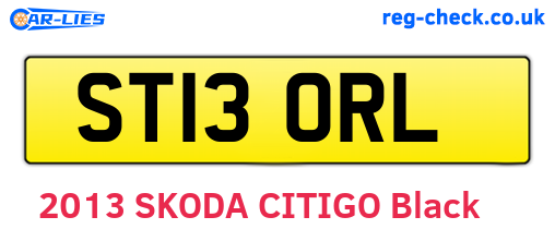 ST13ORL are the vehicle registration plates.