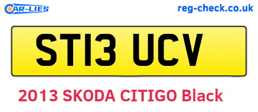 ST13UCV are the vehicle registration plates.