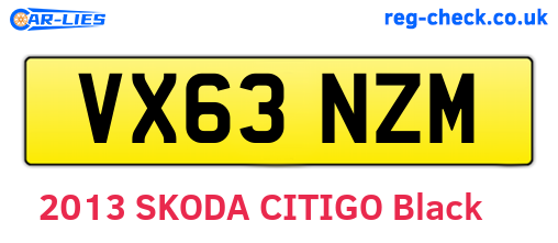 VX63NZM are the vehicle registration plates.