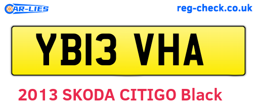 YB13VHA are the vehicle registration plates.