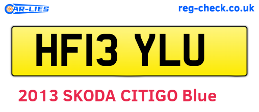 HF13YLU are the vehicle registration plates.