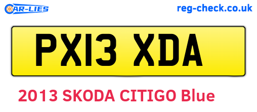 PX13XDA are the vehicle registration plates.