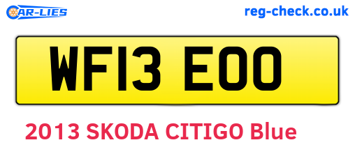 WF13EOO are the vehicle registration plates.