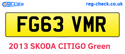 FG63VMR are the vehicle registration plates.