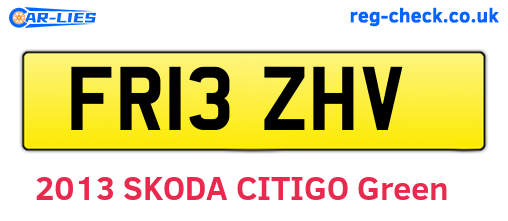 FR13ZHV are the vehicle registration plates.