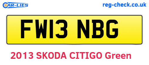 FW13NBG are the vehicle registration plates.